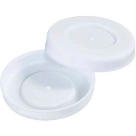 THE PACKAGING WHOLESALERS Plastic End Caps, 3" Dia., White, 100/Pack MTCAP3